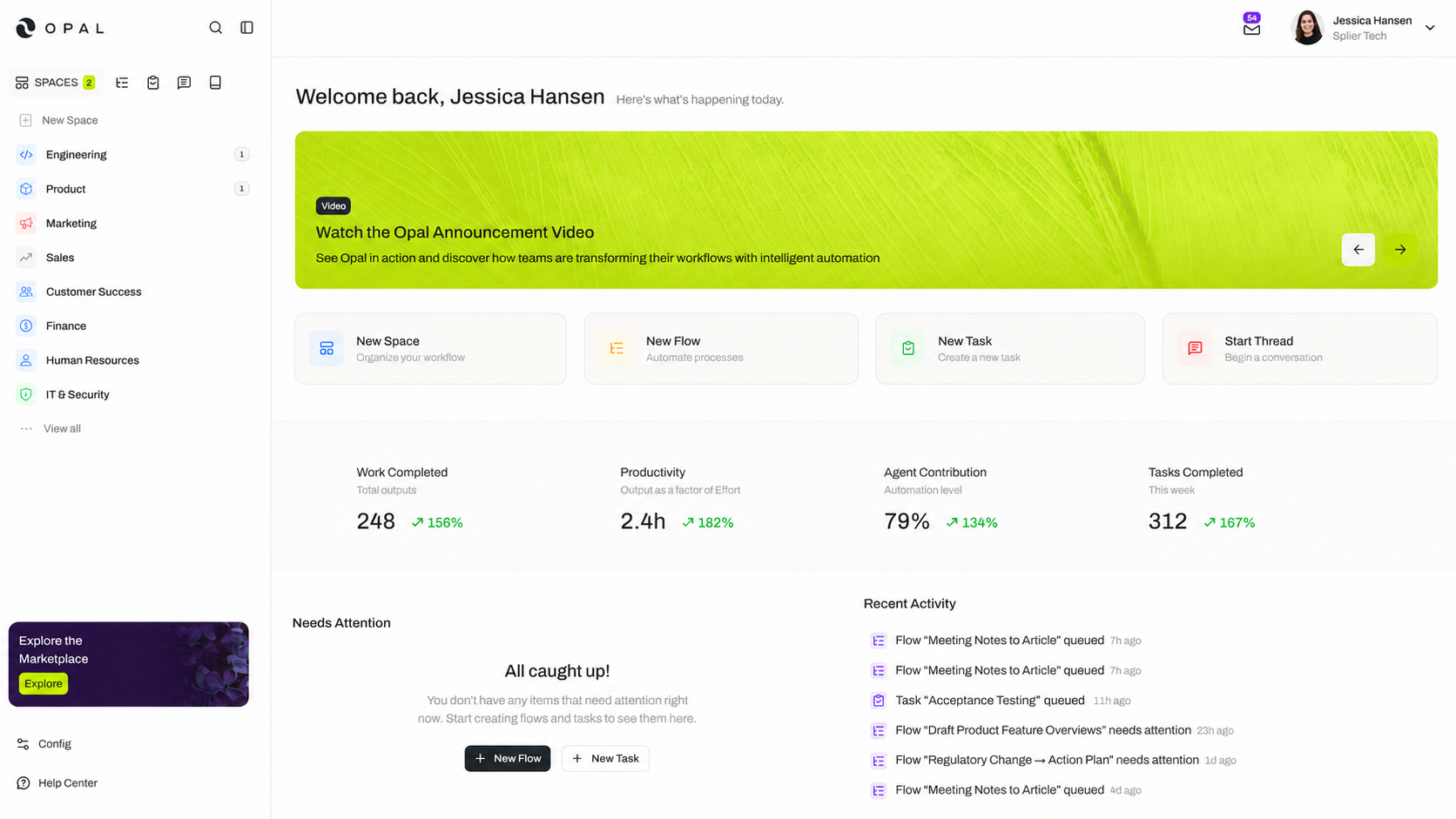 Opal dashboard preview